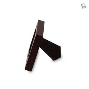 Persoonlijke handgemaakte houten MDF urn fotolijstje met ashouder bordeaux rood| fp-MPG 100 K
