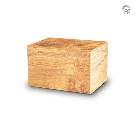 Persoonlijke handgemaakte houten MDF urn lichtbruin | fp-MDF 001
