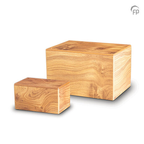 Persoonlijke handgemaakte houten MDF urn lichtbruin | fp-MDF 001