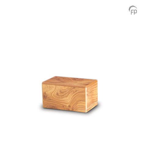 Persoonlijke handgemaakte houten MDF urn lichtbruin small| fp-MDF 001 S