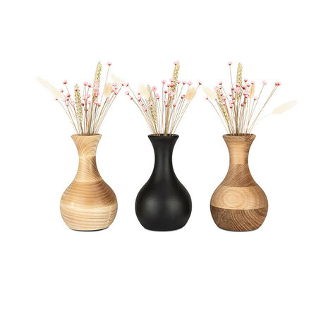 Handgemaakte houten kleine urn vaasmodel licht | mk-LittleVase Essenhout