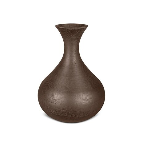 Handgemaakte houten urn vaasmodel donkerbruin | mk-Vase Eikenhout donkerbruin