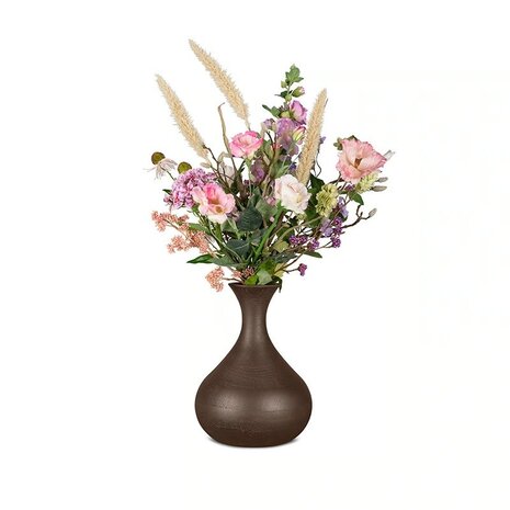 Handgemaakte houten urn vaasmodel donkerbruin | mk-Vase Eikenhout donkerbruin