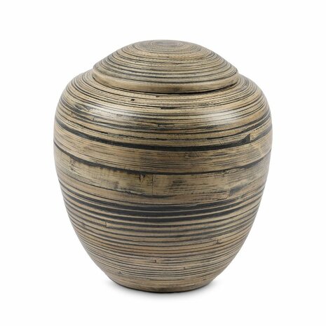 Stijlvolle urn van ecologisch hout bamboe 4.75 liter donkerbruin | wd-USTBU229