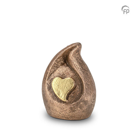Troost urn keramisch traan met hartje | fp-TU 001