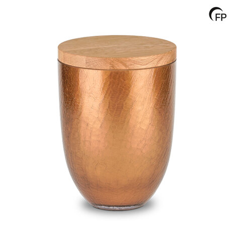 Glazen urn Memory Crystal Oak Crackel Rusty Brown | fp-GU 405