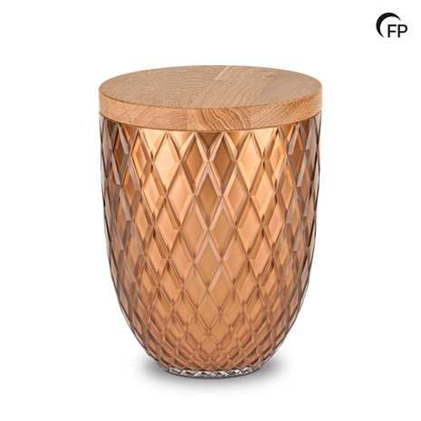 Glazen urn Memory Crystal Oak Harmony Rusty Brown | fp-GU 515