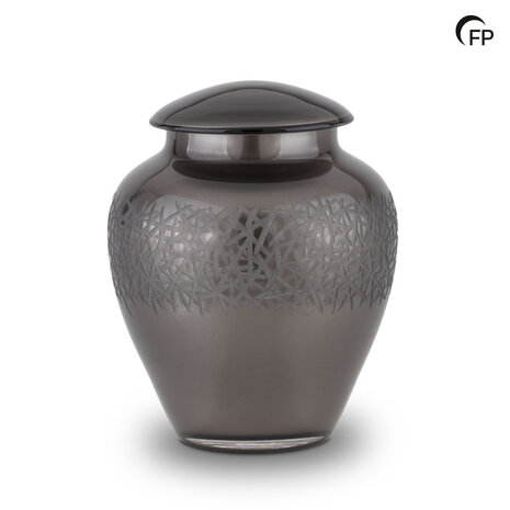Glazen urn Memory Crystal Crystal Edge zilverkleur  | fp-GU 521