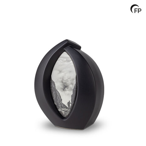 Keramische medium urn Forever Framed mat zwart  | fp-KU 110 M
