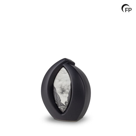 Keramische mini urn Forever Framed mat zwart  | fp-KU 110 S