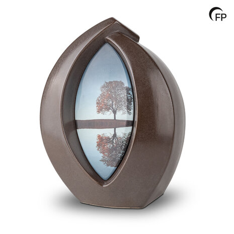 Keramische urn Forever Framed mat donkerbruin  | fp-KU 112