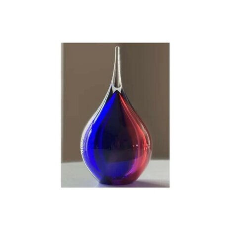 Glazen Memory-line Asdruppel medium roze-blauw | er-U01GG
