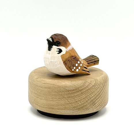 Houten mini urn vergeet me nietje met mus | hu-DHU A 123