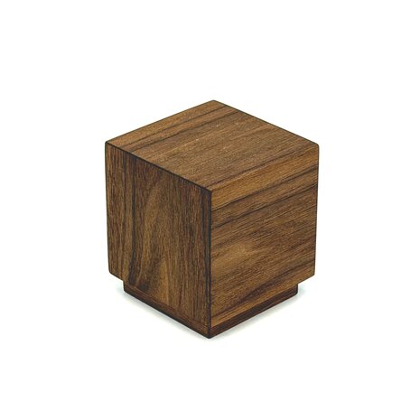 Houten mini urn modern vierkant Notenhout | hu-DHU A 102