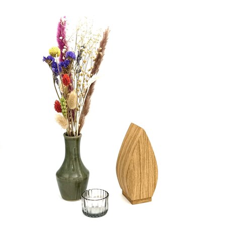 Houten mini urn Tulp Eikenhout | hu-DHU A 111