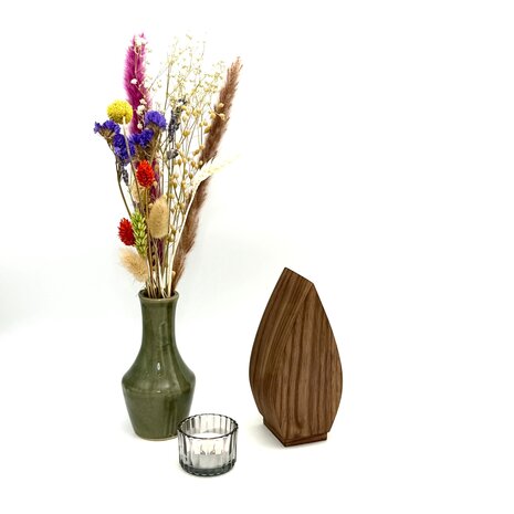 Houten mini urn Tulp Notenhout | hu-DHU A 112