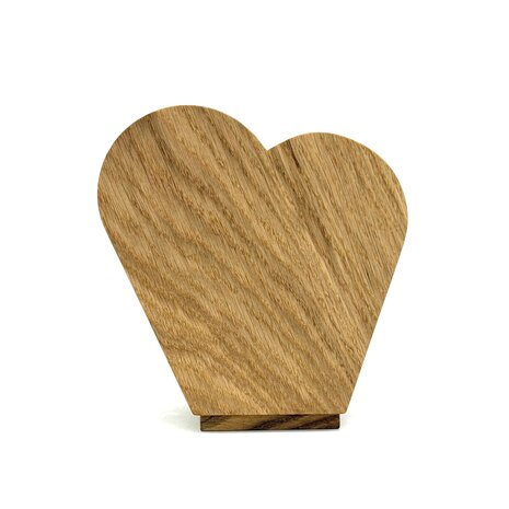 Houten kleine urn hart Eikenhout | hu-DHU A 201