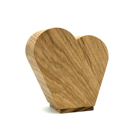 Houten kleine urn hart Eikenhout | hu-DHU A 201