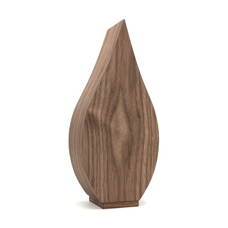 Houten kleine urn lelie Notenhout | hu-DHU A 212