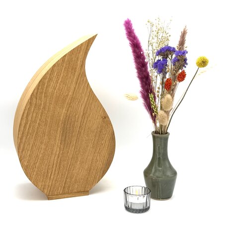 Houten grote urn Magnolia eikenhout | hu-DHU A 311