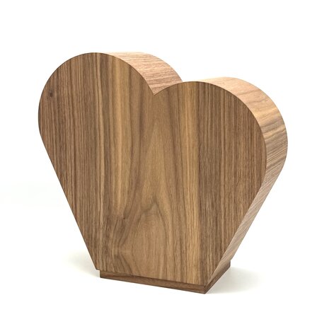 Houten grote urn Hart notenhout | hu-DHU A 322