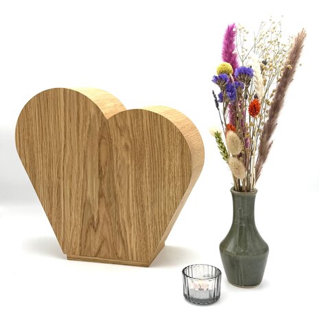 Houten grote urn Hart eikenhout | hu-DHU A 321