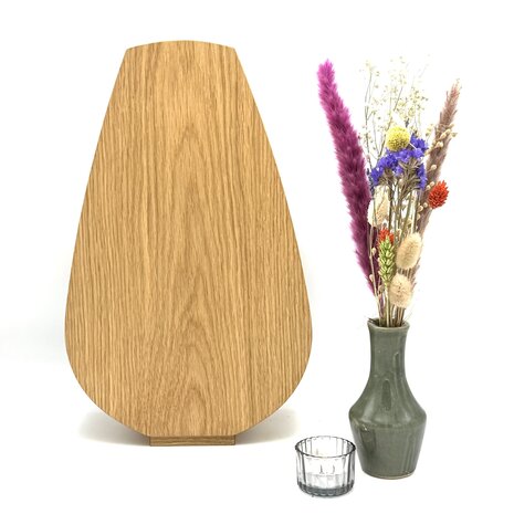 Houten grote urn Anjer eikenhout | hu-DHU A 331