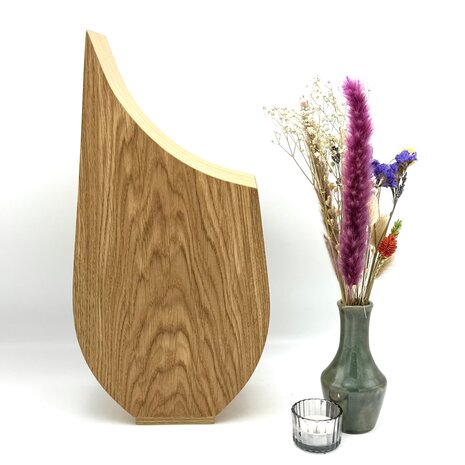 Houten grote urn Lavendel eikenhout | hu-DHU A 341