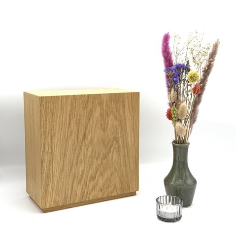 Houten grote urn modern rechthoek eikennhout | hu-DHU A 361