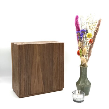 Houten grote urn modern rechthoek notenhout | hu-DHU A 362
