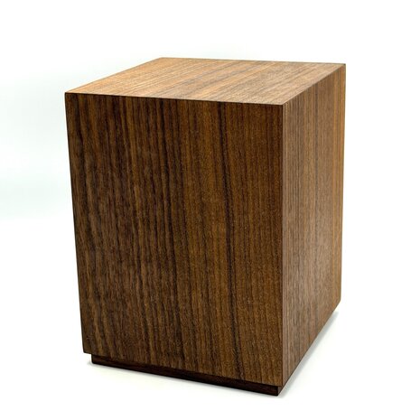 Houten grote urn modern vierkant notenhout | hu-DHU A 372