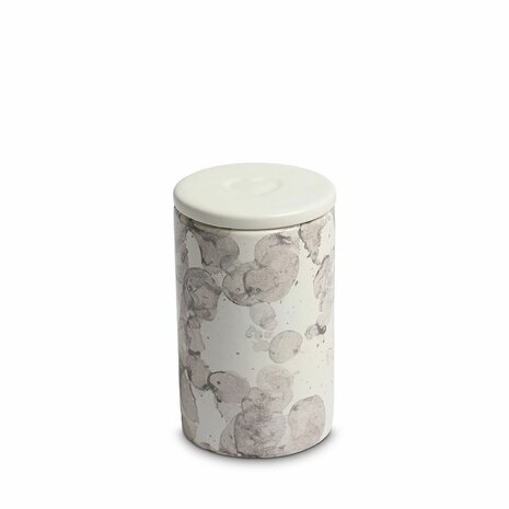 Keramische mini urn waxinelichtje wit bewerkt  | wd-UCUTC03