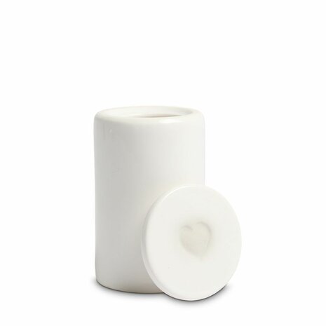 Keramische mini urn waxinelichtje effen wit  | wd-UCUTC05