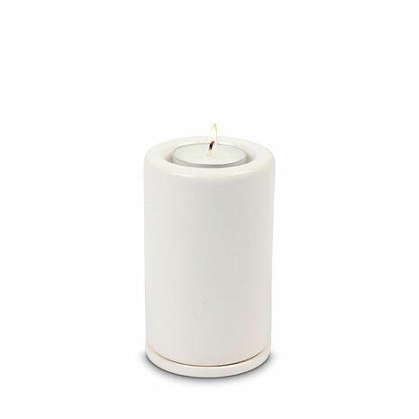 Keramische mini urn waxinelichtje effen wit  | wd-UCUTC05