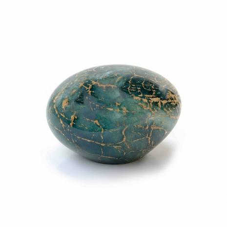 Glazen geblazen urn groen goudkleuring model Stone  | ls-US.12.GR