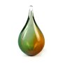 Glazen Memory-line Asdruppel klein goud en groen | er-U01GG