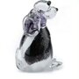 Glazen Memory-line Hond zwart-wit zittend | er-U07BLWz