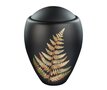 Glazen urn Boheems kristal zwart mat met varen | ds-GU107FBL