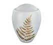 Glazen urn Boheems kristal wit met varen | ds-GU107FW