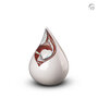 Keramische kunst urn Celest wit met bruinrood Small| fp-FPU 002 S