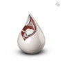 Keramische kunst urn Celest wit en bruinrood Medium | fp-FPU 002 M