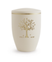 Klassieke metalen sierurn Edition Melina creme met boom   | vo-370671