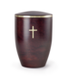 Klassieke metalen sierurn Edition Melina Palissanderhoutlook met kruis  | vo-372667