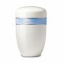 Metalen urn wit met decoratieve afbeelding vredesduif | wd-UH3818