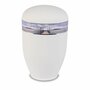 Metalen urn wit met moderne afbeelding steiger aan het water | wd-UH8313