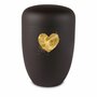 Metalen urn zwart met moderne afbeelding gouden hart | wd-UH3670WD