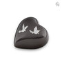 Metalen urn exclusieve FP-Originals collectie Odyssee hart antracietgrijs met vogels keepsake | fp-FPU 127