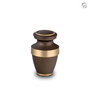 Metalen urn klassiek model in terrabruin met goudkleur keepsake | fp-HU 107 K