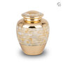 Metalen urn klassiek model in goudkleur met parelmoer| fp-HU 184