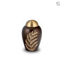 Metalen urn klassiek model in donkerbruin met goudkleur keepsake | fp-HU 240 K